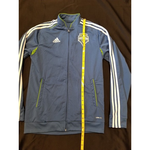 VTG ADIDAS Climalite SEATTLE SOUNDERS FC Training Zip Track Jacket Jersey Medium - Picture 9 of 11